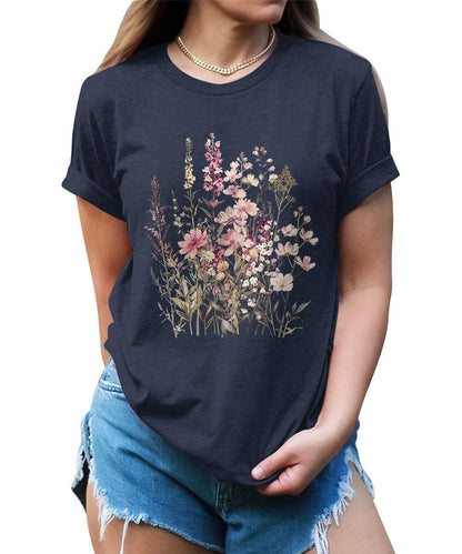 Natural Beautiful Wildflower Graphic Tees For Women