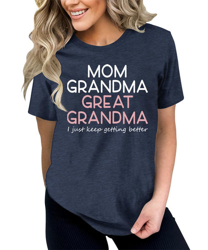 Mom Grandma Great Grandma Gift Graphic Tees for Women