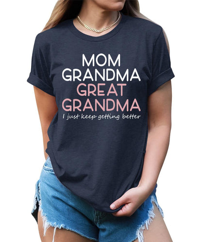 Mom Grandma Great Grandma Gift Graphic Tees for Women