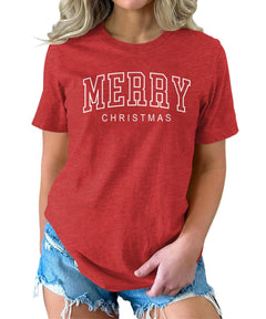 Merry Christmas Shirts For Women's Graphic Tee