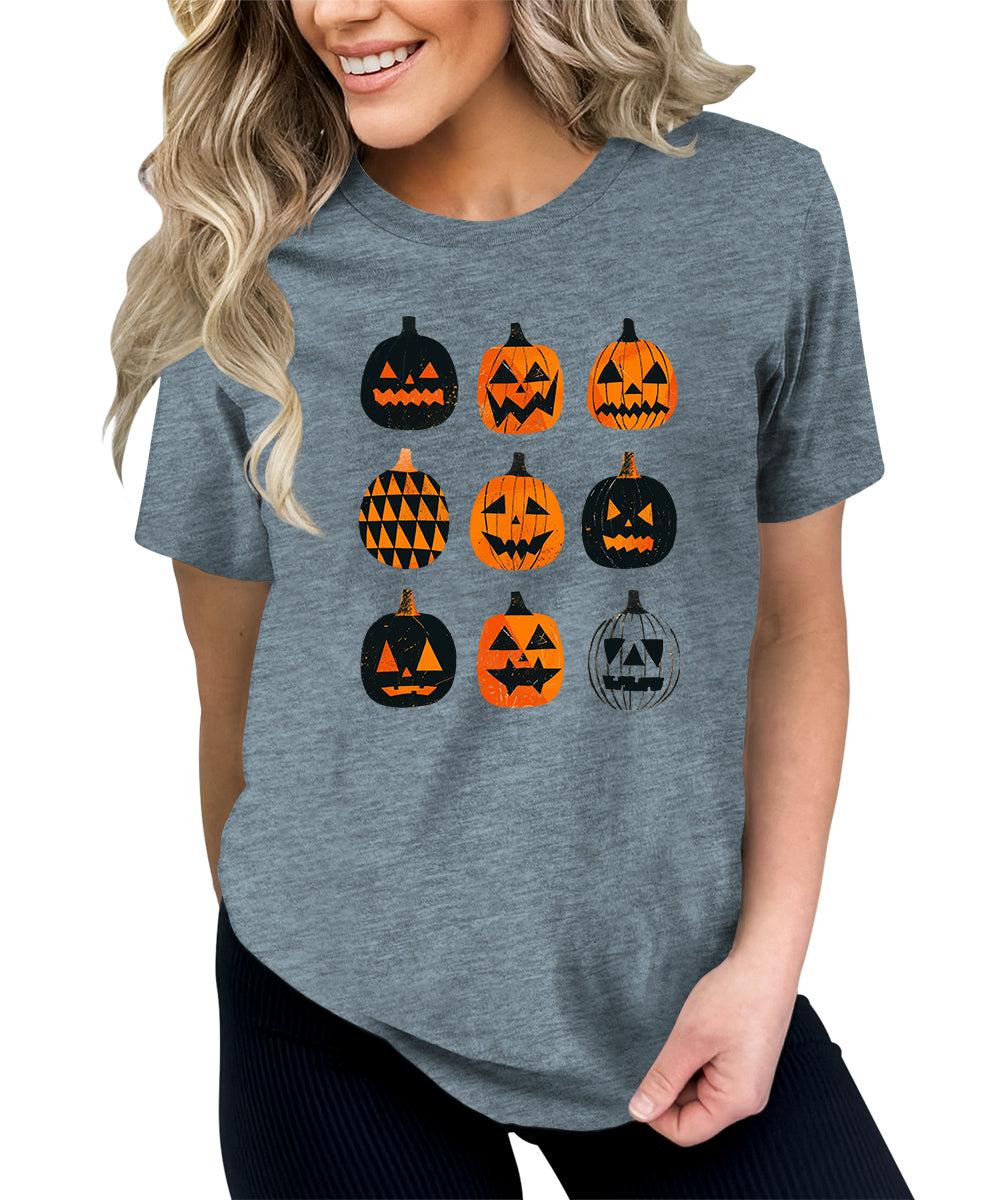 Women's Halloween Scary Ghost Pumpkin Graphic Tees