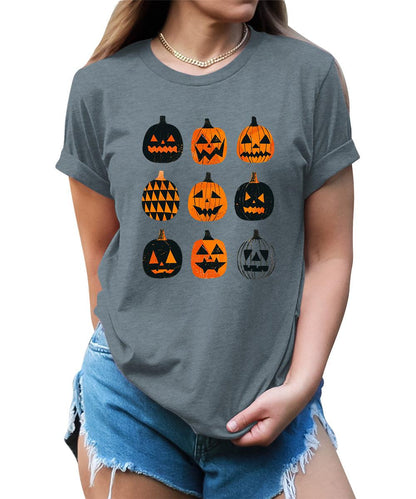 Women's Halloween Scary Ghost Pumpkin Graphic Tees