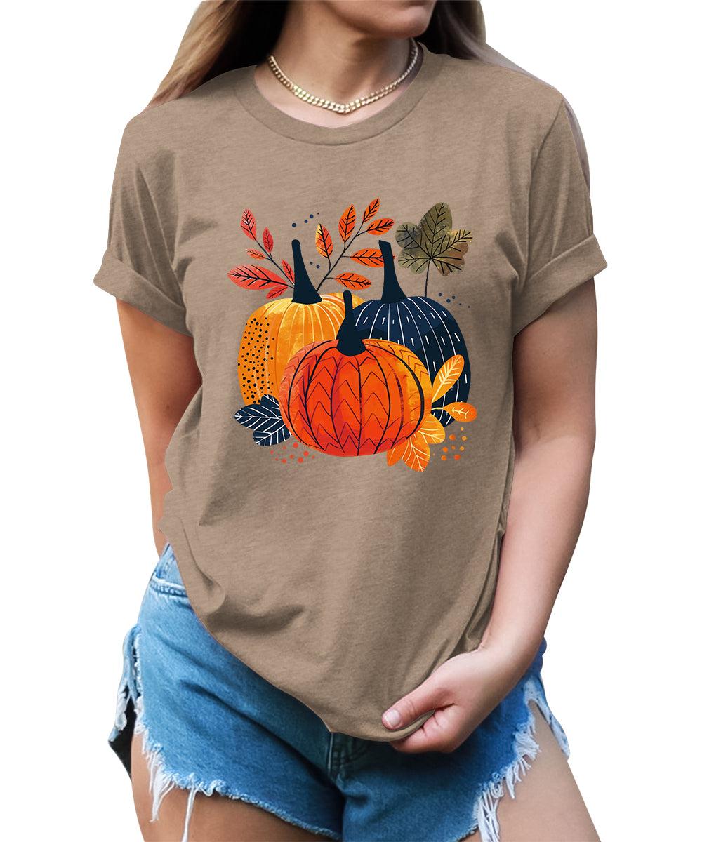 Women's Autumn Pumpkin Thanksgiving Graphic Tees