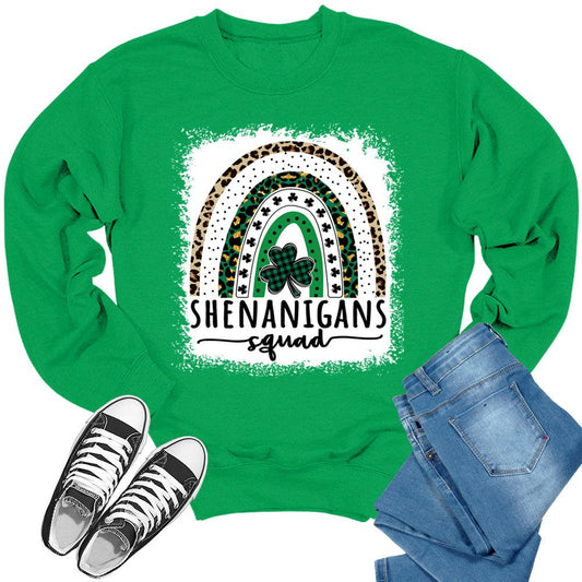 Shenanigans Squad Rainbow Crewneck St Patricks Day Sweatshirt Women Sweater