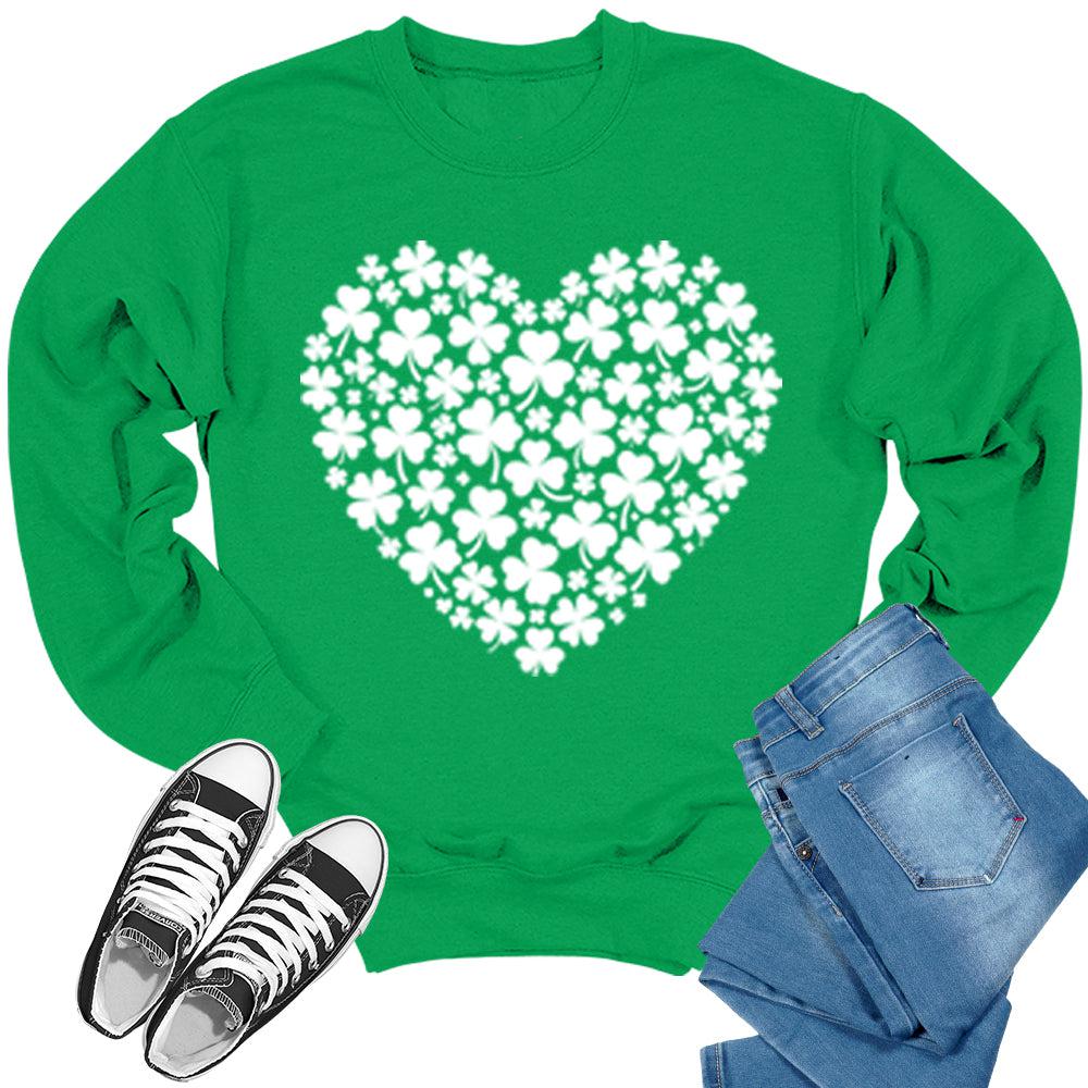 Shamrock Heart Ireland St. Patrick's Day Crewneck Sweatshirt