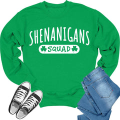 Shenanigans Squad St Patrick's Day Shamrock Crewneck Sweatshirt