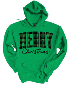 Merry Christmas Plaid Hoodie