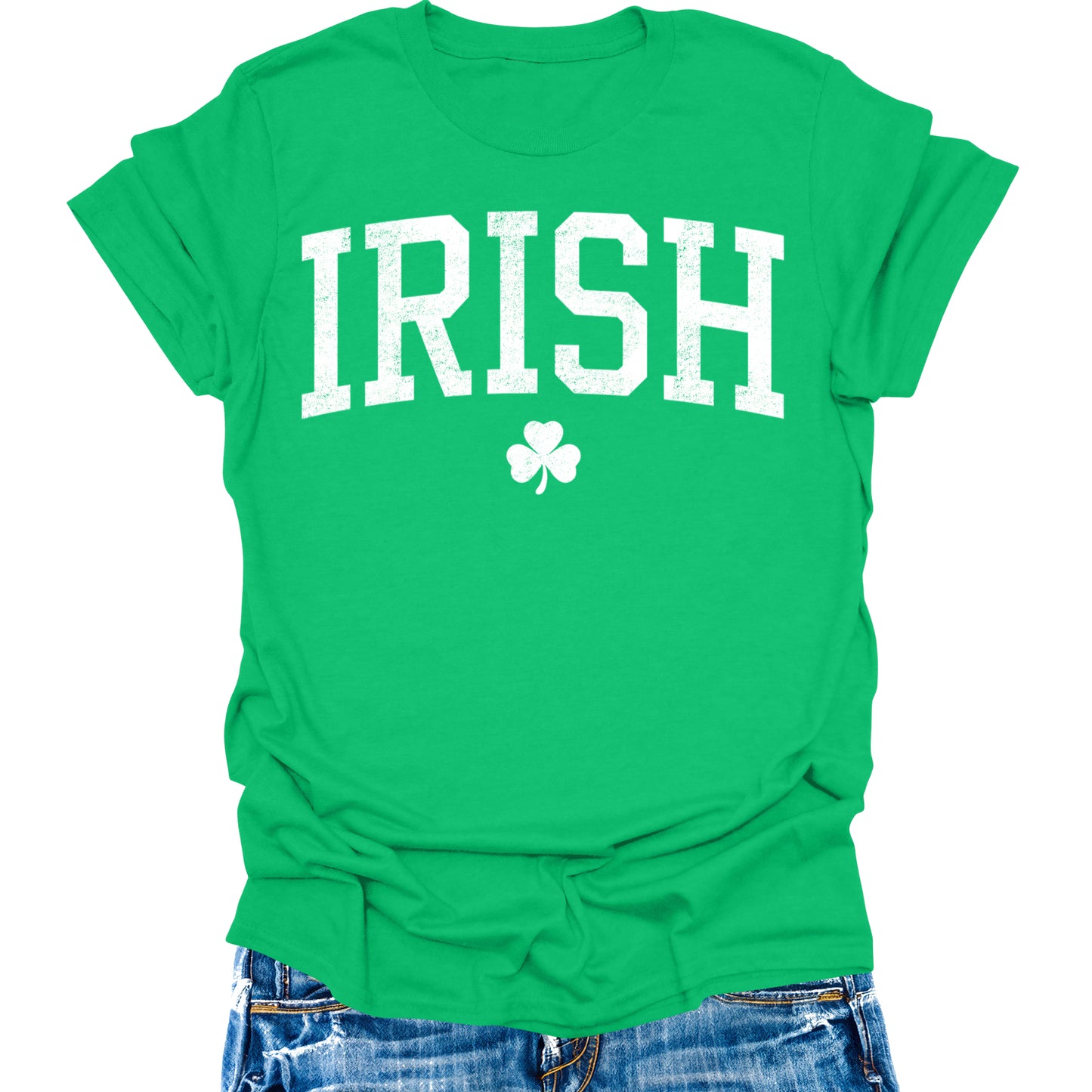 St Patrick's Day Shamrock Irish Letter Print Clover Green Women's T-Shirt