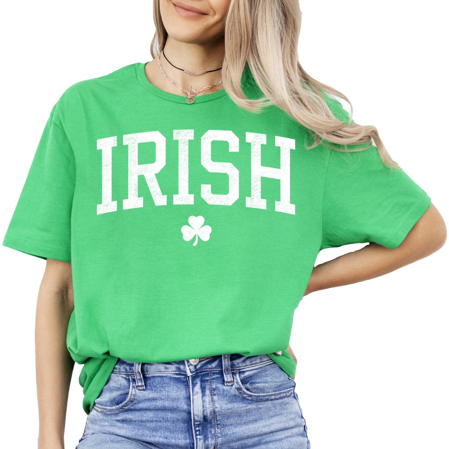 St Patrick's Day Shamrock Irish Letter Print Clover Green Women's T-Shirt