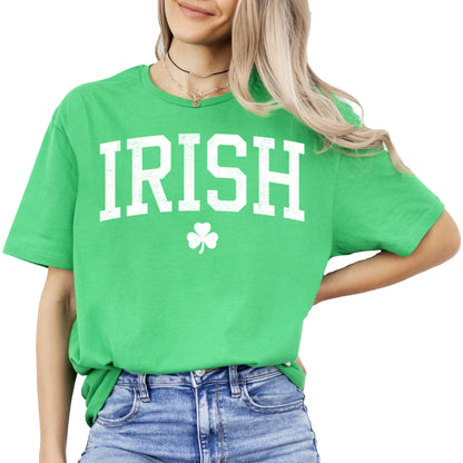 St Patrick's Day Shamrock Irish Letter Print Clover Green Women's T-Shirt