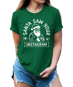 Santa Instagram Christmas Shirt For Women