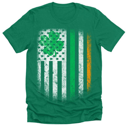 American Irish Flag T Shirt St Patricks Day Shirt Mens Patriotic Graphic Tees