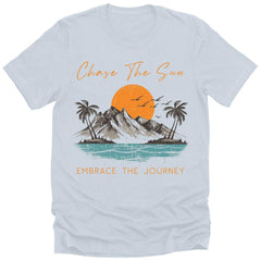 Mens Beach Shirt Chase the Sun Vintage Summer Graphic Tees