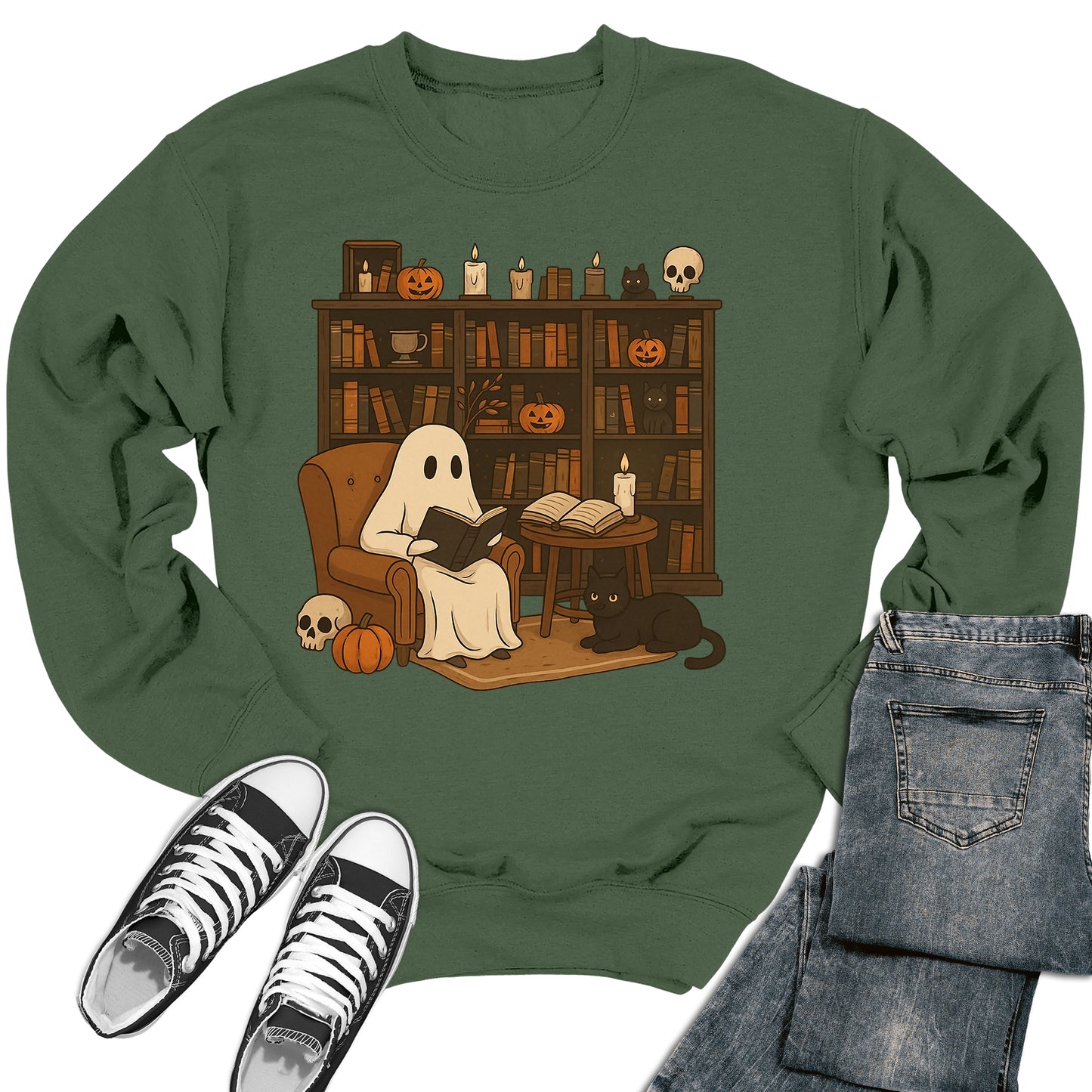 Women's Ghost Book Crewneck Sweatshirt