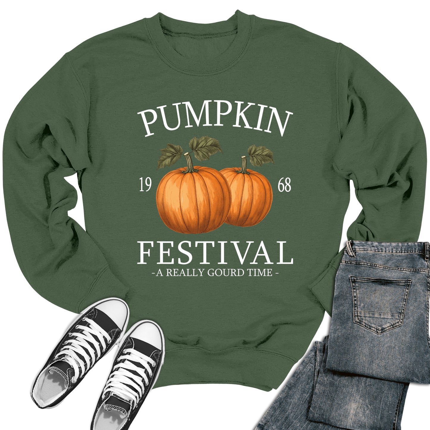 Pumpkin Festival 1968 Thanksgiving Crewneck Sweatshirt