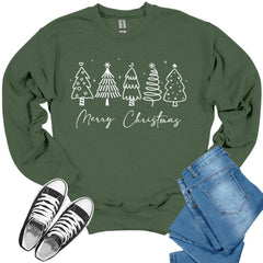 Minimalist Christmas Tree Crewneck Sweatshirt