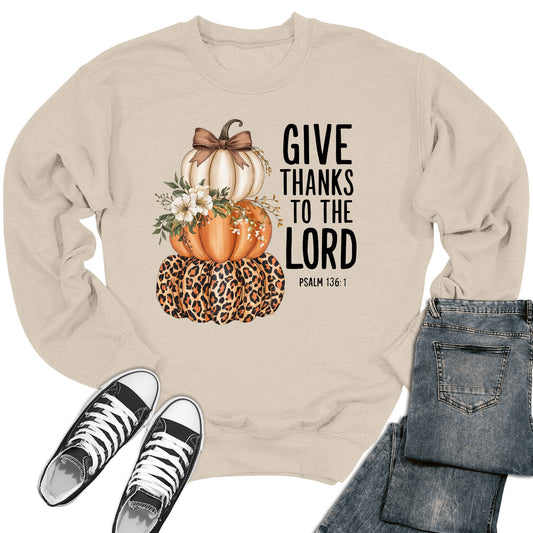 Women's Give Thanks to the Lord Crewneck Sweatshirt