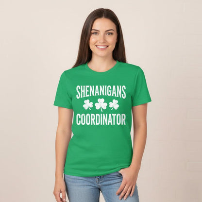 Shenanigans Coordinator St Patricks Day Shirts For Women Cute Irish Graphic Tee Short Sleeve Tops