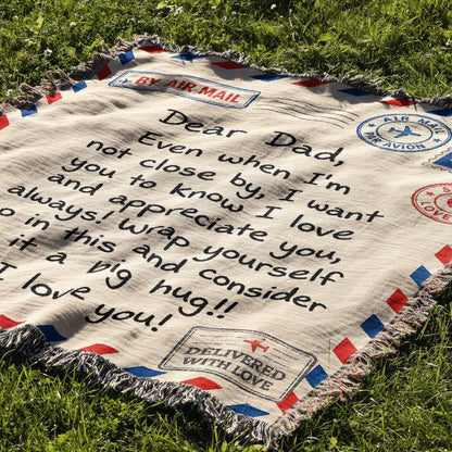 Dear Dad Father's Day Gift 60" x 50" Woven Blanket