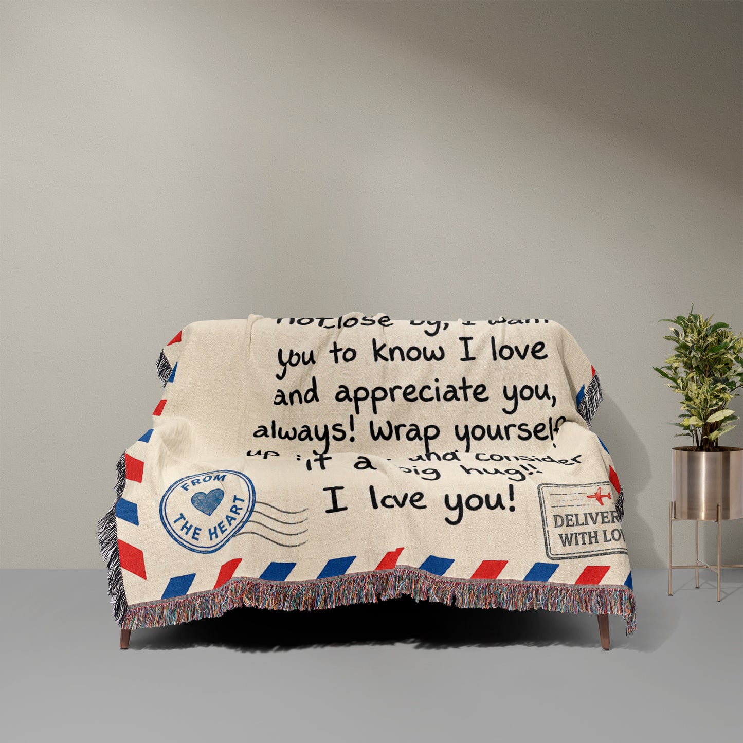 Dear Dad Father's Day Gift 60" x 50" Woven Blanket