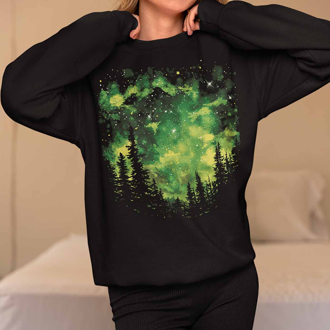 Women's Night Sky St Patrick Crewneck Sweatshirt