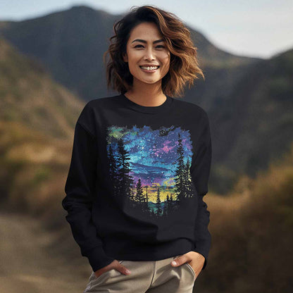 Women's Tie Dye Night Sky Crewneck Sweatshirt