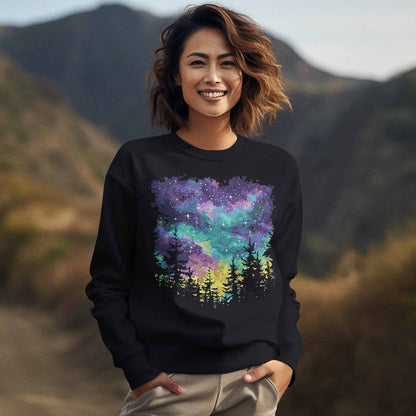 Women's Night Sky Mardi Gras Night Sky Crewneck Sweatshirt