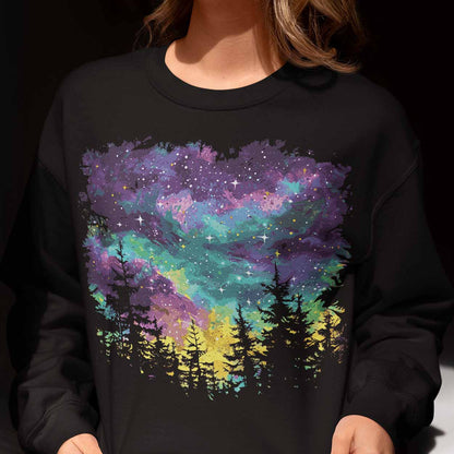 Women's Night Sky Mardi Gras Night Sky Crewneck Sweatshirt