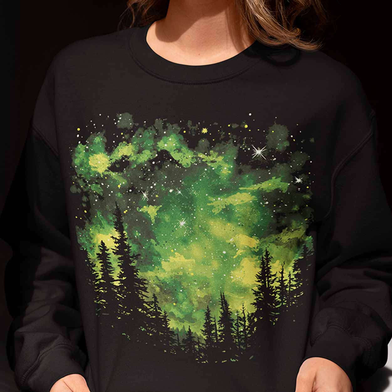 Women's Night Sky St Patrick Crewneck Sweatshirt