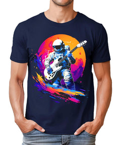 Astronaut Space Guitar Mens Trippy Graphic Tees Premium Short Sleeve Shirts