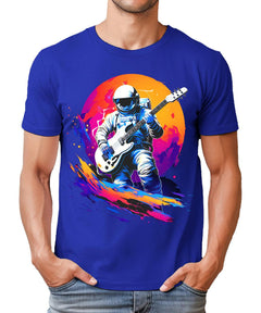 Astronaut Space Guitar Mens Trippy Graphic Tees Premium Short Sleeve Shirts