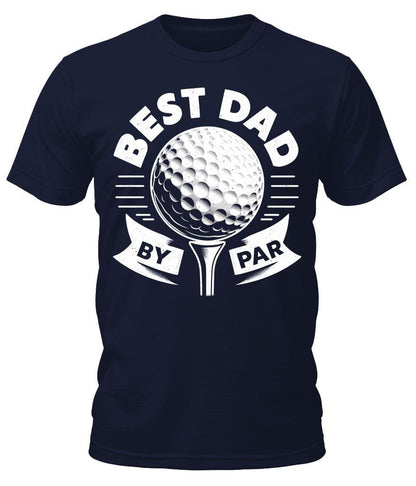 Men's Best Dad By Par T-Shirt Funny Golf Short Sleeve Fathers Day Dad Shirts