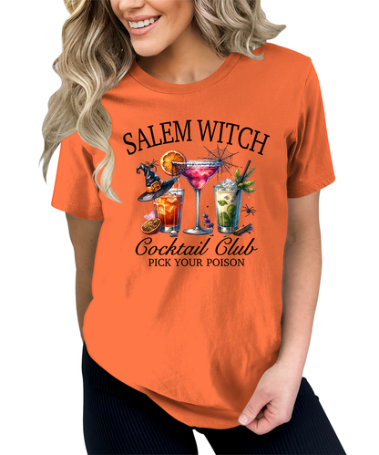 Salem Witch Cocktail Holloween Graphic Tees for Women