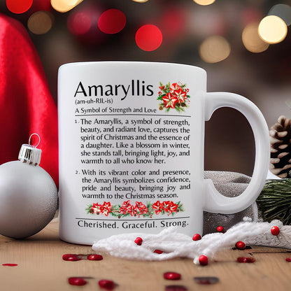 Christmas Gift for Daughter Amaryllis Flower Definition Mug Christmas Gift 2024 11oz Unique Coffee Cup Mug