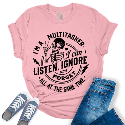I Am A Multitasker T-Shirt Cute Funny Teen Sarcastic Graphic Tees for Women