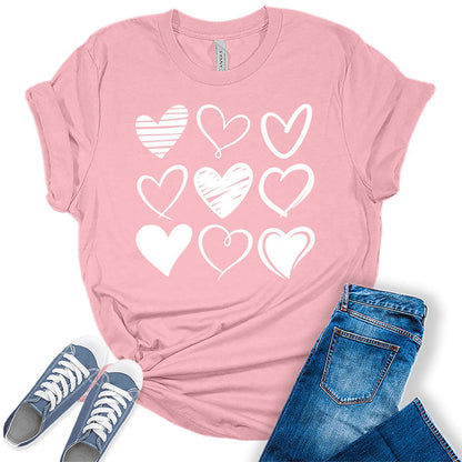 Heart Shirts for Women Valentines Day T Shirts Bella Graphic Tees