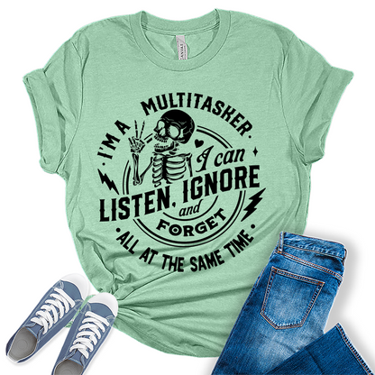 I Am A Multitasker T-Shirt Cute Funny Teen Sarcastic Graphic Tees for Women