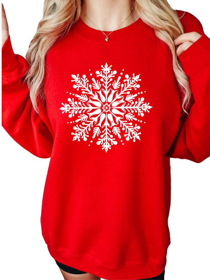 Women's Christmas Snowflakes Crewneck Sweatshirt