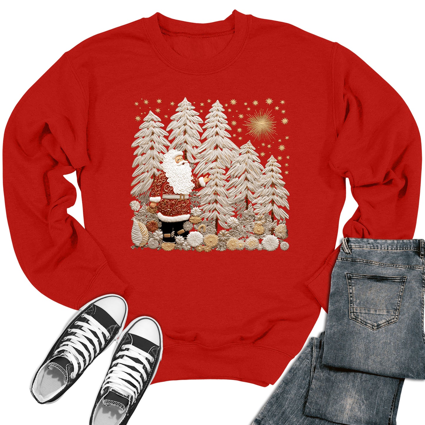 Women's Santa Scene Christmas Crewneck Sweatshirt