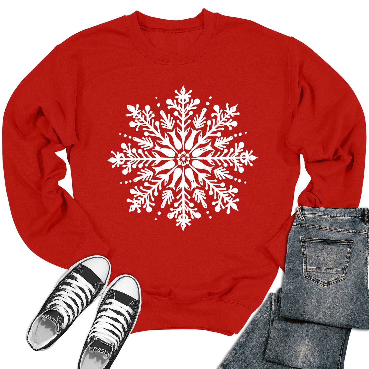 Women's Christmas Snowflakes Crewneck Sweatshirt