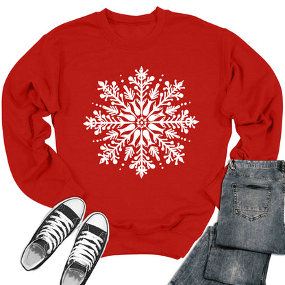 Women's Christmas Snowflakes Crewneck Sweatshirt