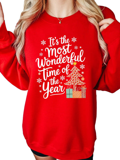 Women's Its The Most Wonderful Time Of The Year Christmas Crewneck Sweatshirt