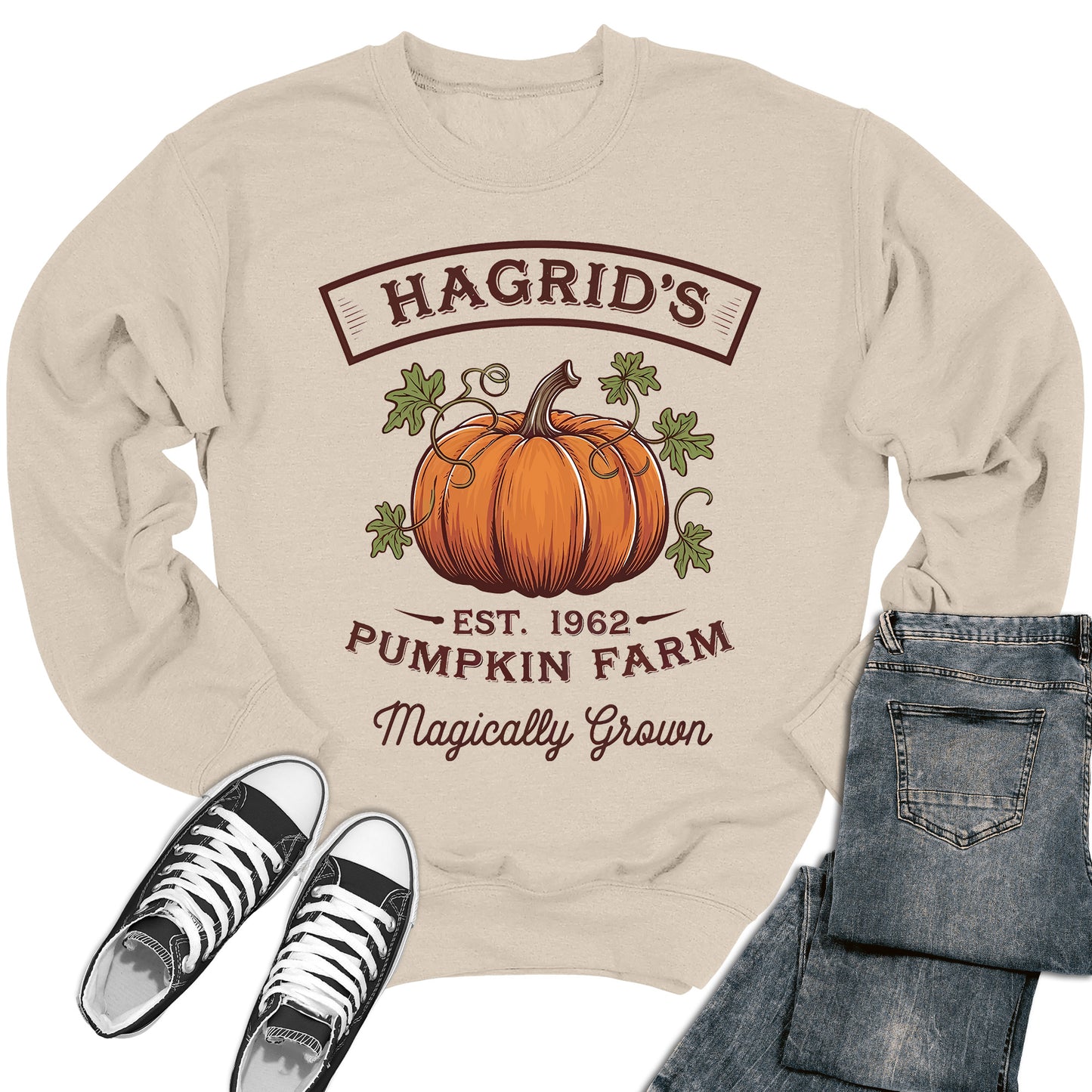 Women's Hagrid's Pumpkin Farm Magically Grown Crewneck Sweatshirt