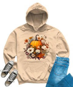 Fall Floral Pumpkin Women's Graphic Hoodie