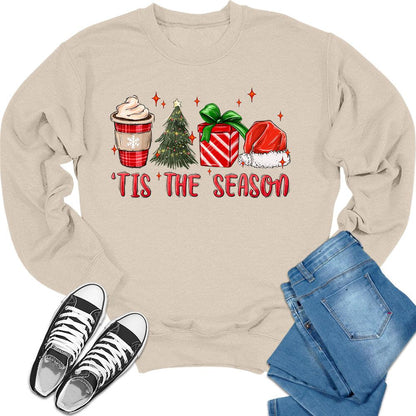 Tis The Season Christmas Sweatshirt Cute Holiday Crewneck Sweater