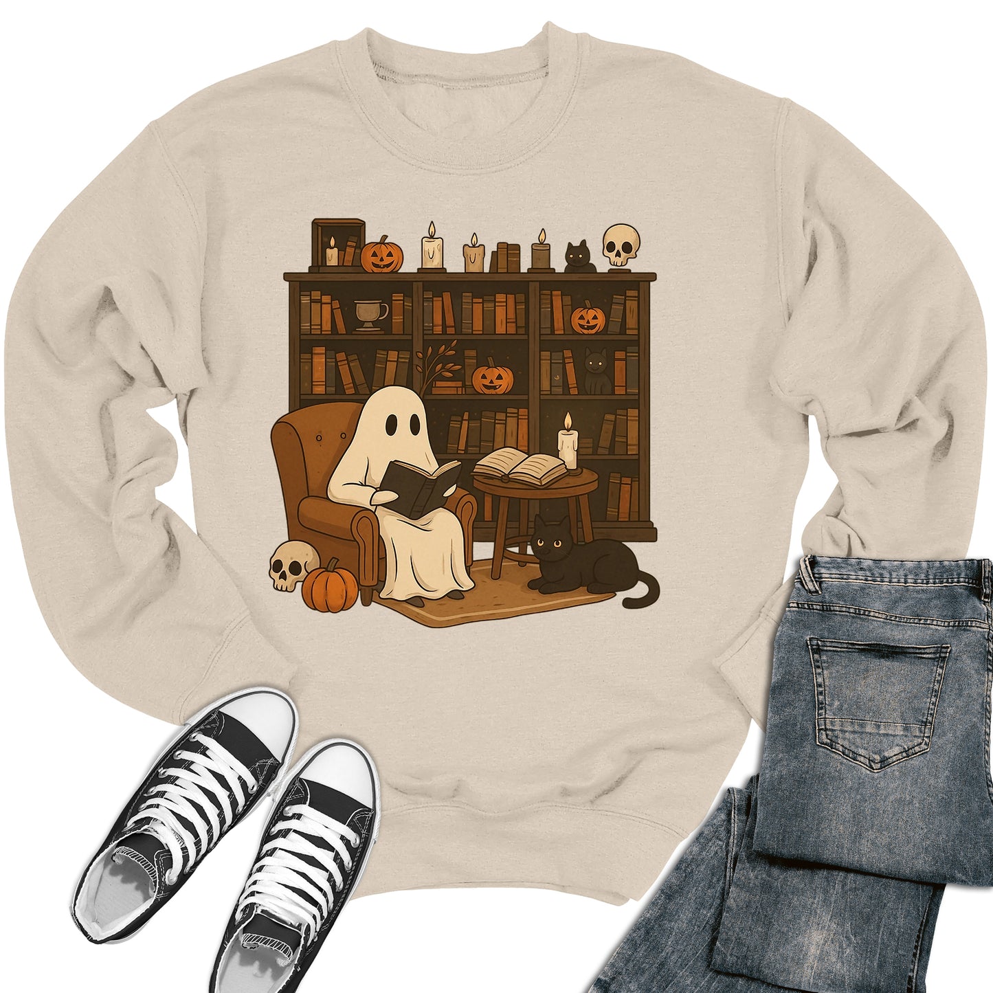 Women's Ghost Book Crewneck Sweatshirt