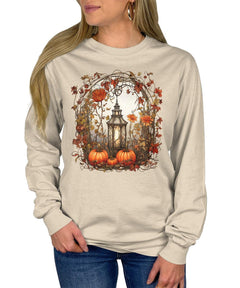 Fall Floral Lantern Pumpkin Women's Long Sleeve T-Shirt
