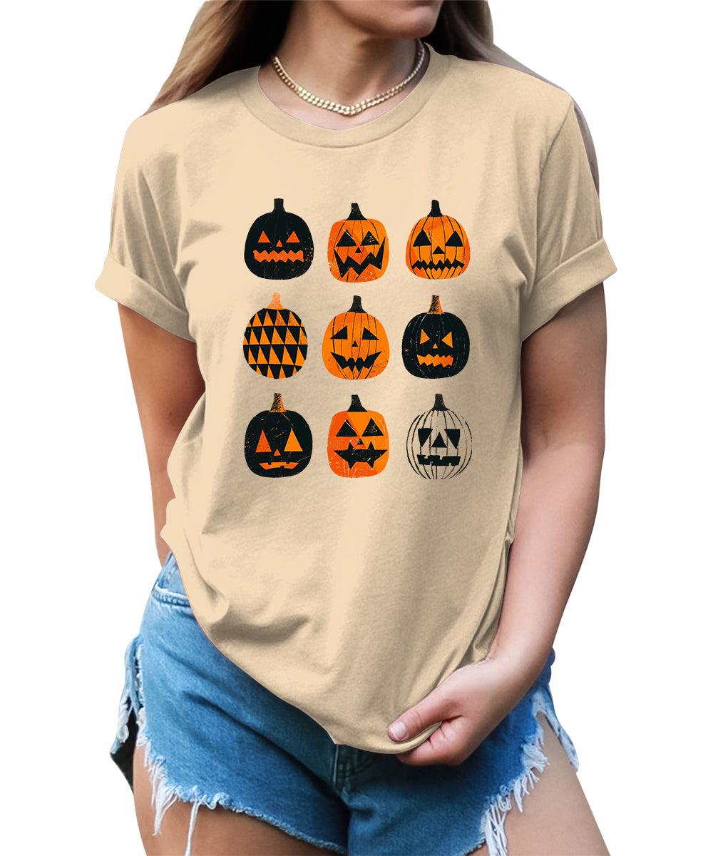 Women's Halloween Scary Ghost Pumpkin Graphic Tees