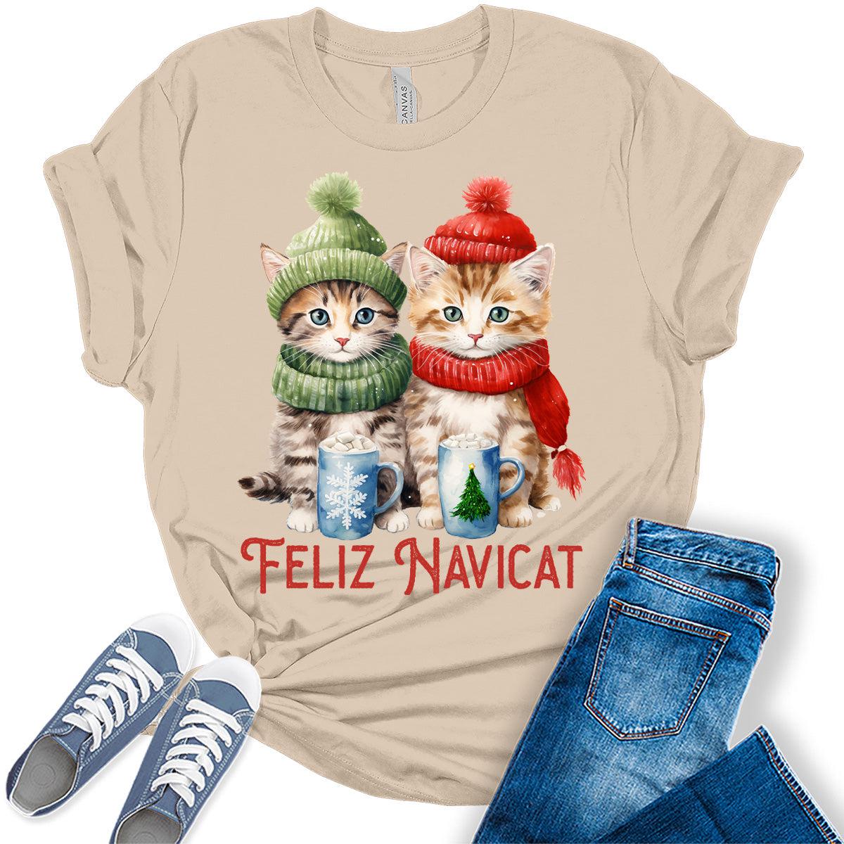 Feliz Navicat Cute Christmas Shirt For Women