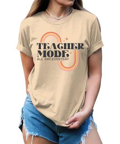 Womens Teacher Mode Teacher's Day Teaching Graphic Tees